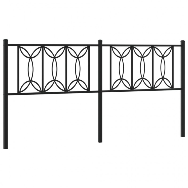 Metalowe wezgłowie, czarne, 180 cm