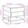 Stolik kawowy ze szklanym blatem, brązowy dąb, 50x50x45 cm