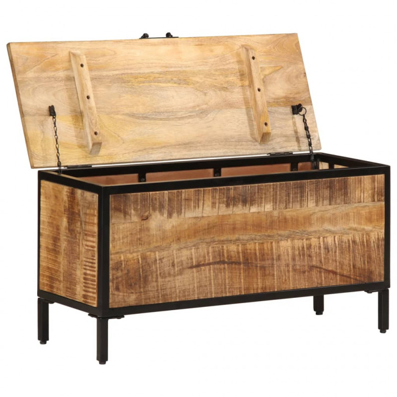 Skrzynia, 82x30x43 cm, surowe drewno mango