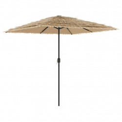 Parasol ogrodowy na stalowym słupku, brązowy, 248x248x248 cm