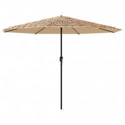 Parasol ogrodowy na stalowym słupku, brązowy, 388x388x248 cm