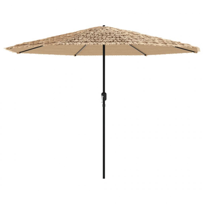 Parasol ogrodowy na stalowym słupku, brązowy, 388x388x248 cm