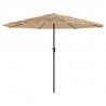 Parasol ogrodowy na stalowym słupku, brązowy, 388x388x248 cm
