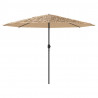 Parasol ogrodowy na stalowym słupku, brązowy, 388x388x248 cm