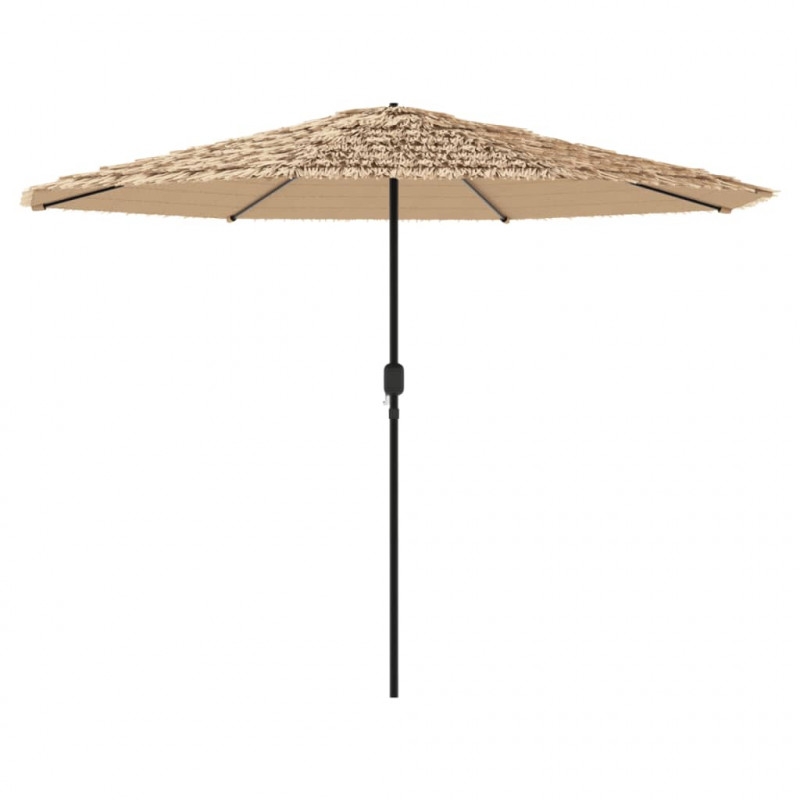 Parasol ogrodowy na stalowym słupku, brązowy, 388x388x248 cm