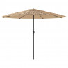 Parasol ogrodowy na stalowym słupku, brązowy, 388x388x248 cm