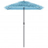 Parasol ogrodowy na stalowym słupku, niebieski, 300x200x250 cm