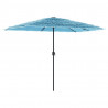 Parasol ogrodowy na stalowym słupku, niebieski, 300x200x250 cm