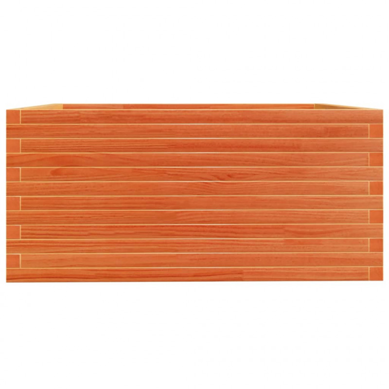 Donica ogrodowa, woskowy brąz, 100x100x49,5 cm, drewno sosnowe