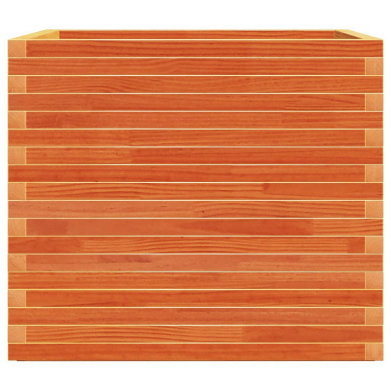 Donica ogrodowa, woskowy brąz, 80x80x72 cm, drewno sosnowe