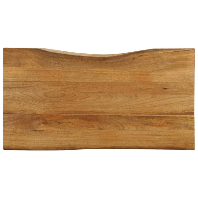 Blat stołu, 110x60x2,5 cm, naturalna krawędź, lite drewno mango