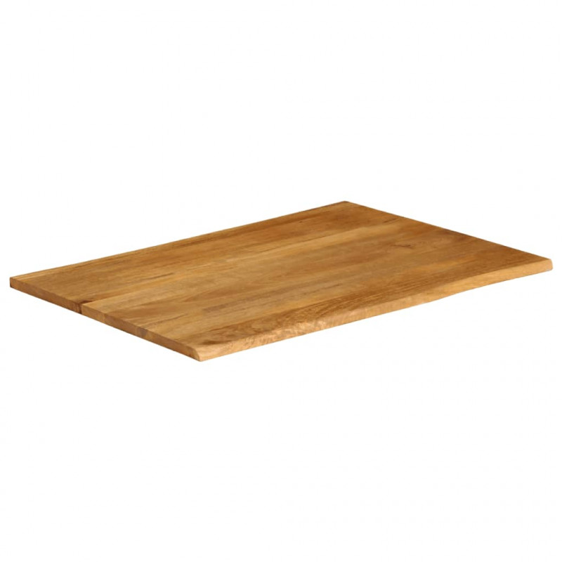 Blat stołu, 90x80x2,5 cm, naturalna krawędź, lite drewno mango
