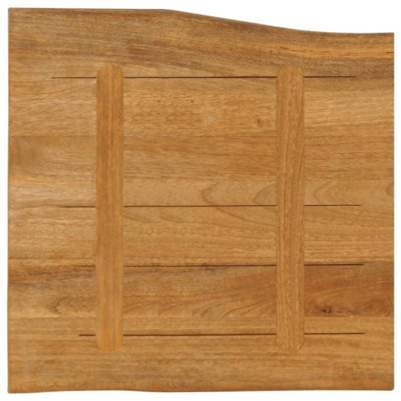 Blat stołu, 60x60x3,8 cm, naturalna krawędź, lite drewno mango