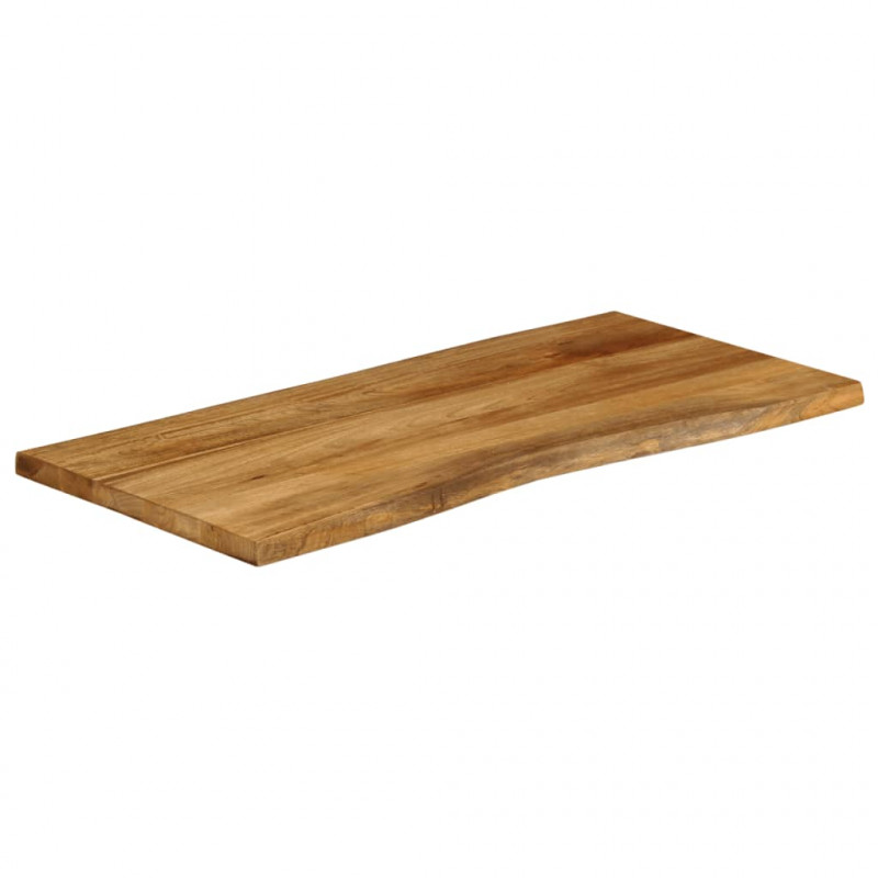 Blat stołu, 120x60x3,8 cm, naturalna krawędź, lite drewno mango