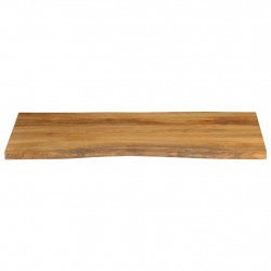 Blat stołu, 120x60x3,8 cm, naturalna krawędź, lite drewno mango