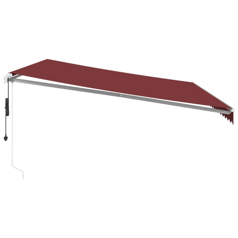 Automatycznie zwijana markiza z LED, burgundowa, 500x350 cm