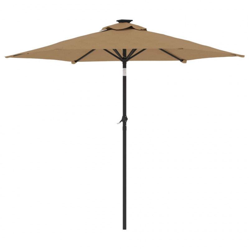 Parasol ogrodowy na stalowym słupku, taupe, 225x225x212 cm