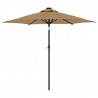 Parasol ogrodowy na stalowym słupku, taupe, 225x225x212 cm