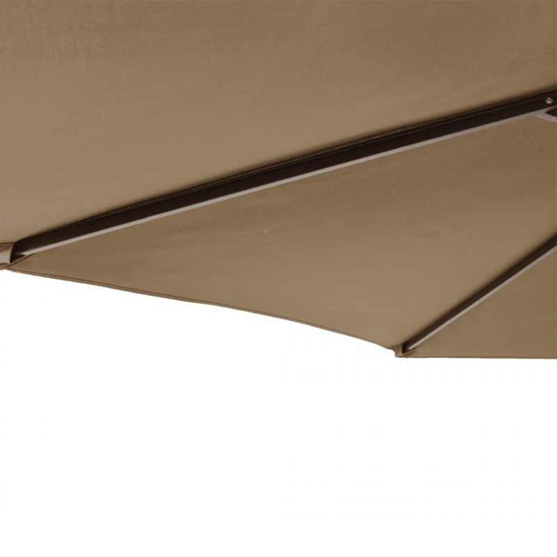 Parasol ogrodowy na stalowym słupku, taupe, 225x225x212 cm