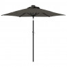 Parasol ogrodowy LED, stalowy słupek, antracyt, 225x225x212 cm