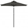 Parasol ogrodowy LED, stalowy słupek, antracyt, 225x225x212 cm