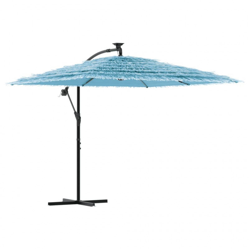 Parasol ogrodowy na stalowym słupku, niebieski, 246x246x230 cm