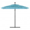 Parasol ogrodowy na stalowym słupku, niebieski, 246x246x230 cm