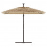 Parasol ogrodowy na stalowym słupku, brązowy, 290x290x238 cm