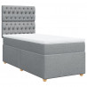 Łóżko kontynentalne z materacem, jasnoszare, tkanina, 80x200 cm