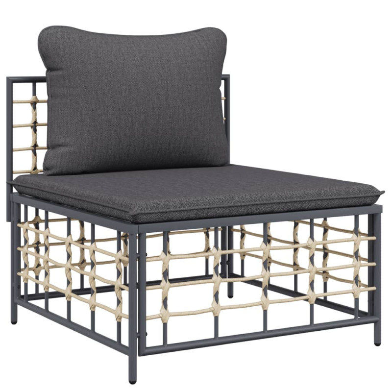 5-cz. zestaw wypoczynkowy do ogrodu, z poduszkami, antracytowy