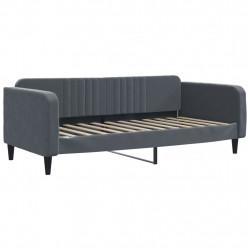 Sofa z funkcją spania, ciemnoszara, 90x200 cm, aksamit