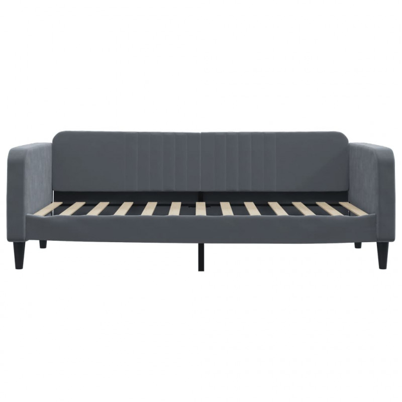 Sofa z funkcją spania, ciemnoszara, 90x200 cm, aksamit