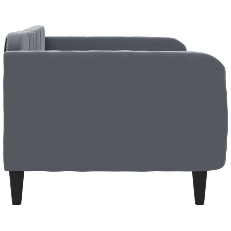 Sofa z funkcją spania, ciemnoszara, 90x200 cm, aksamit
