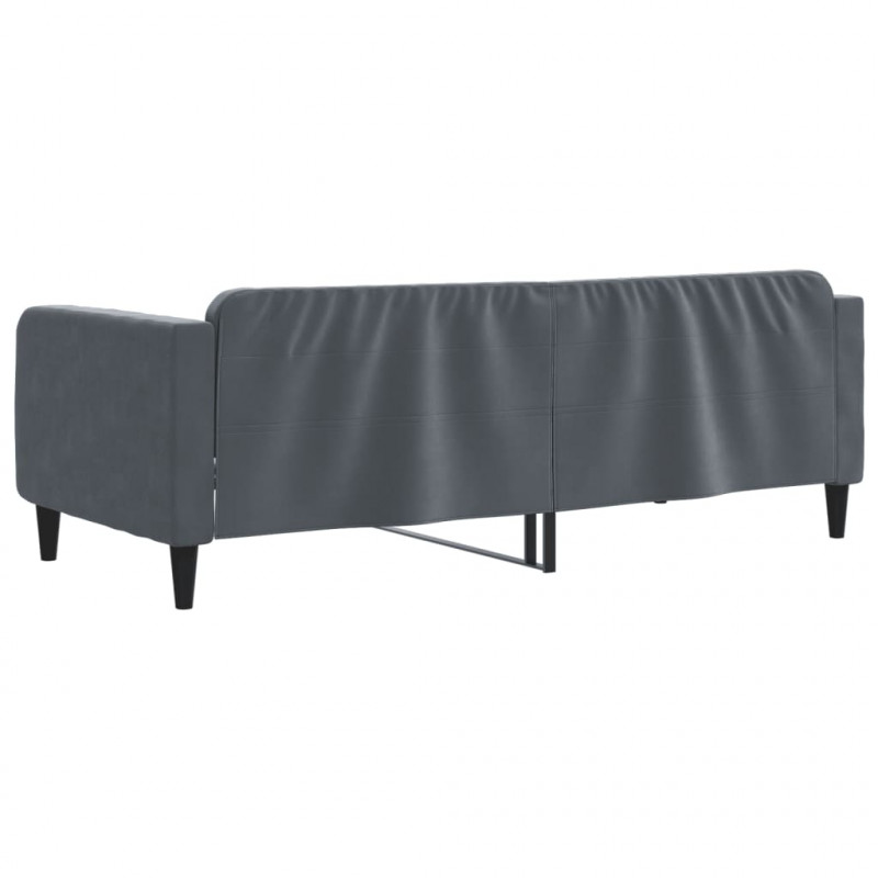 Sofa z funkcją spania, ciemnoszara, 90x200 cm, aksamit