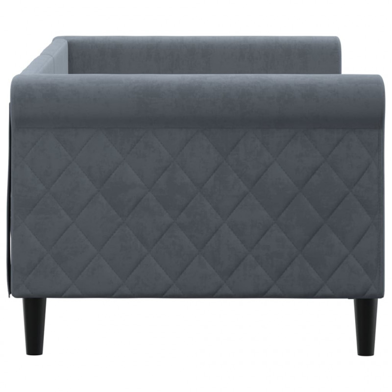 Sofa z funkcją spania, ciemnoszara, 80x200 cm, aksamitna