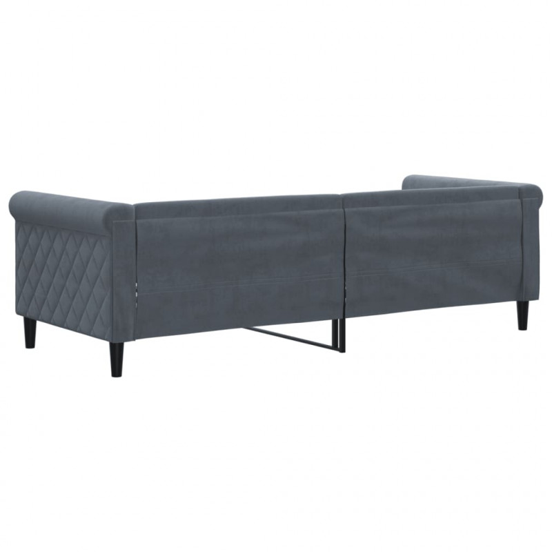 Sofa z funkcją spania, ciemnoszara, 80x200 cm, aksamitna