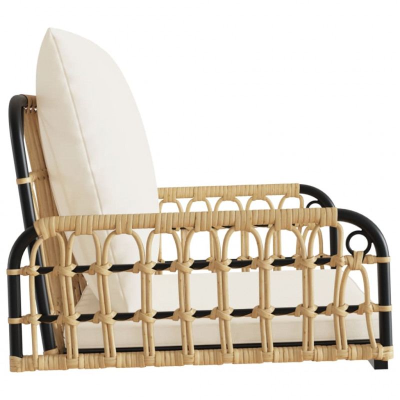 Huśtawka z poduszkami, 63x58x39 cm, polirattan i stal
