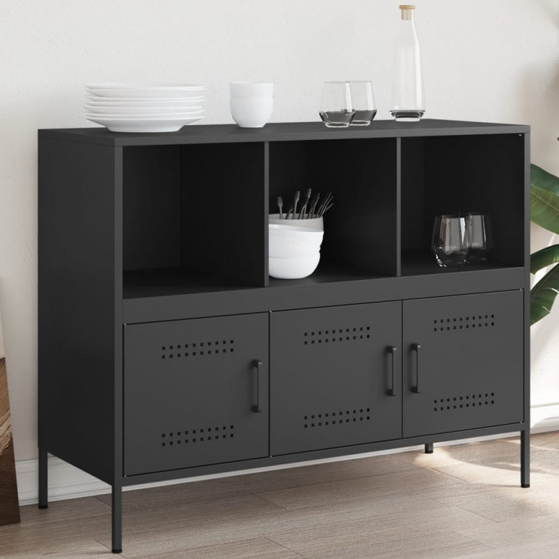 Szafka, czarna, 100,5x39x79 cm, stal