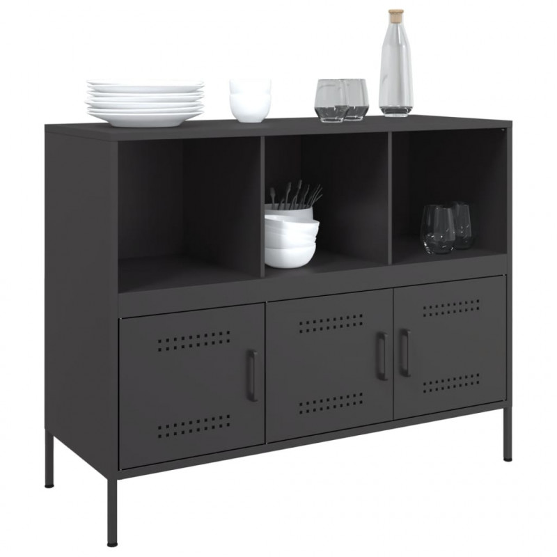 Szafka, czarna, 100,5x39x79 cm, stal