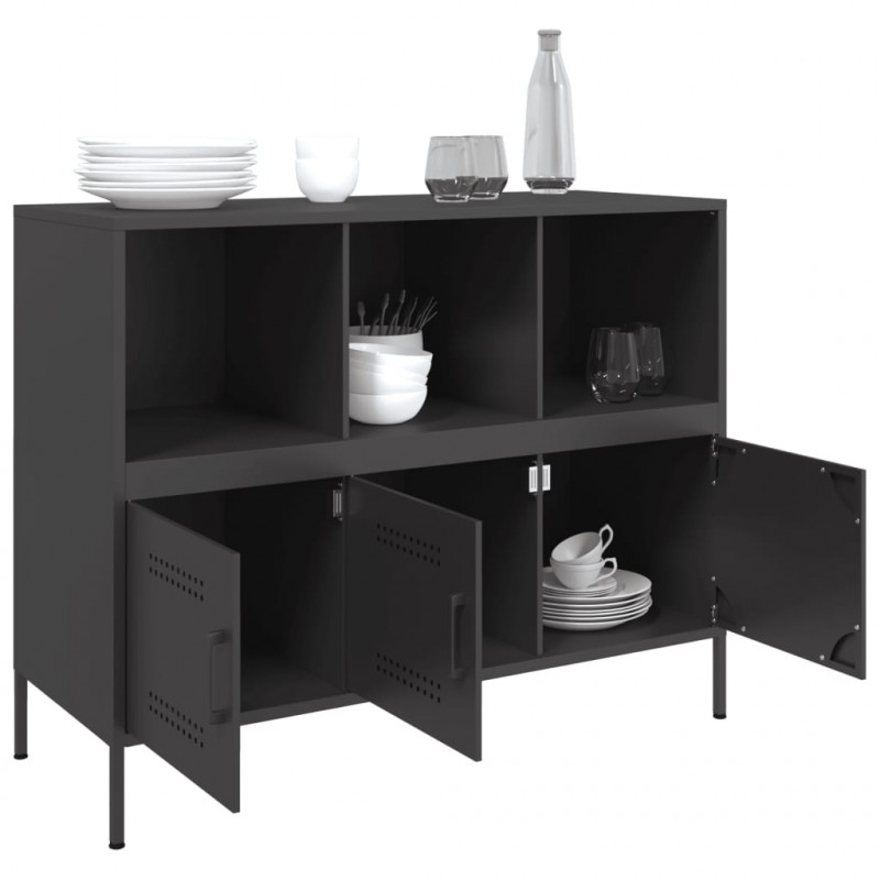Szafka, czarna, 100,5x39x79 cm, stal