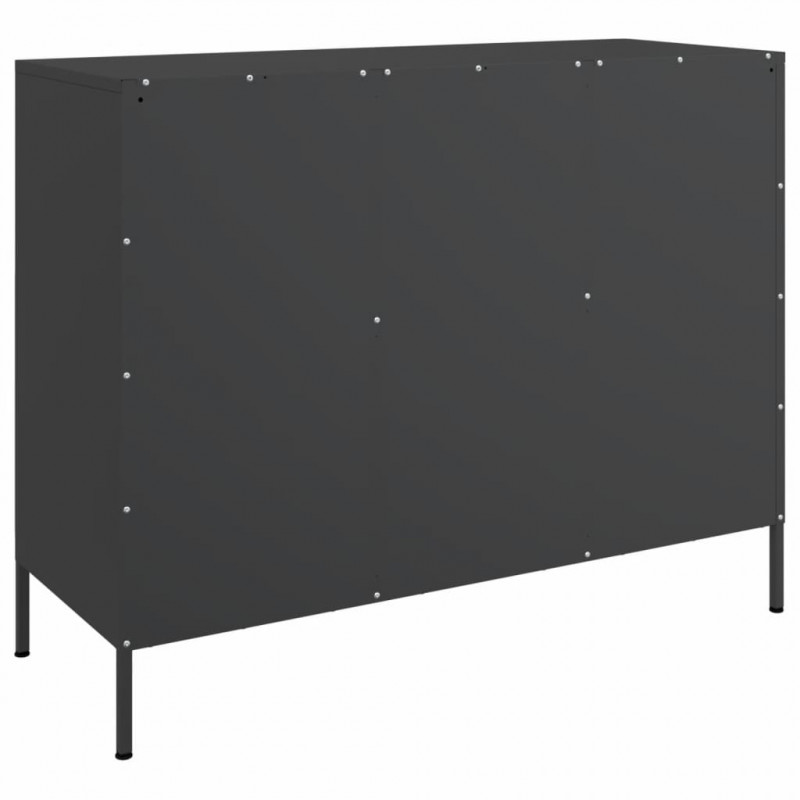 Szafka, czarna, 100,5x39x79 cm, stal