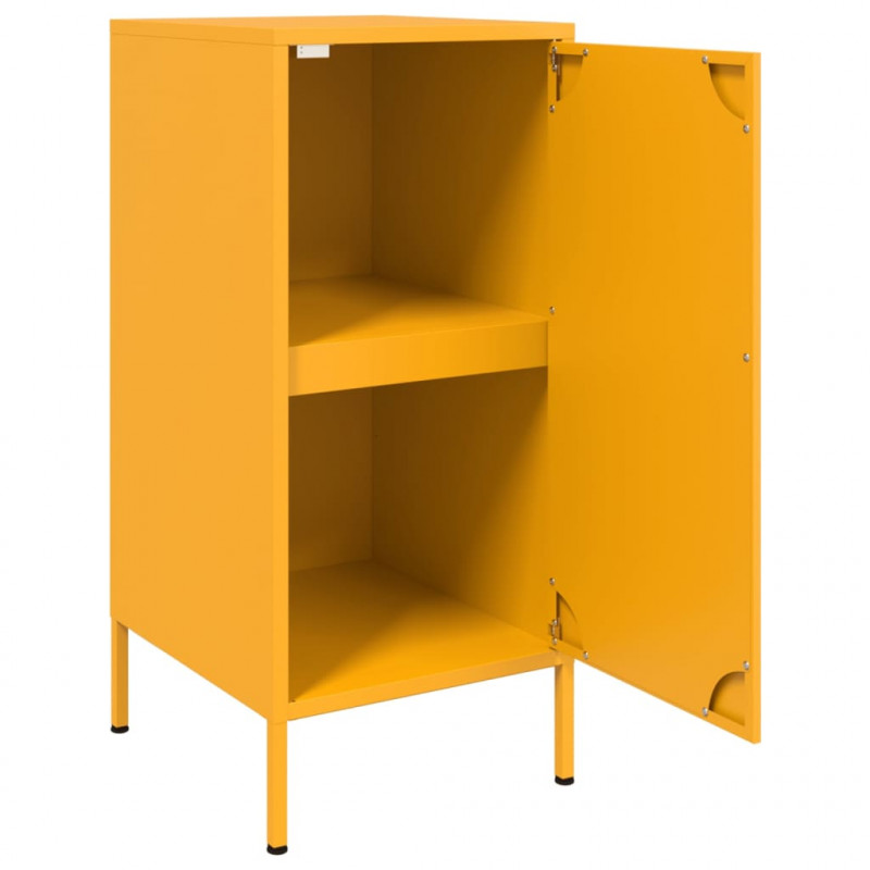 Szafki, 2 szt., musztardowe, 36x39x79 cm, stal
