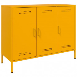 Szafka, musztardowa, 100,5x39x79 cm, stal