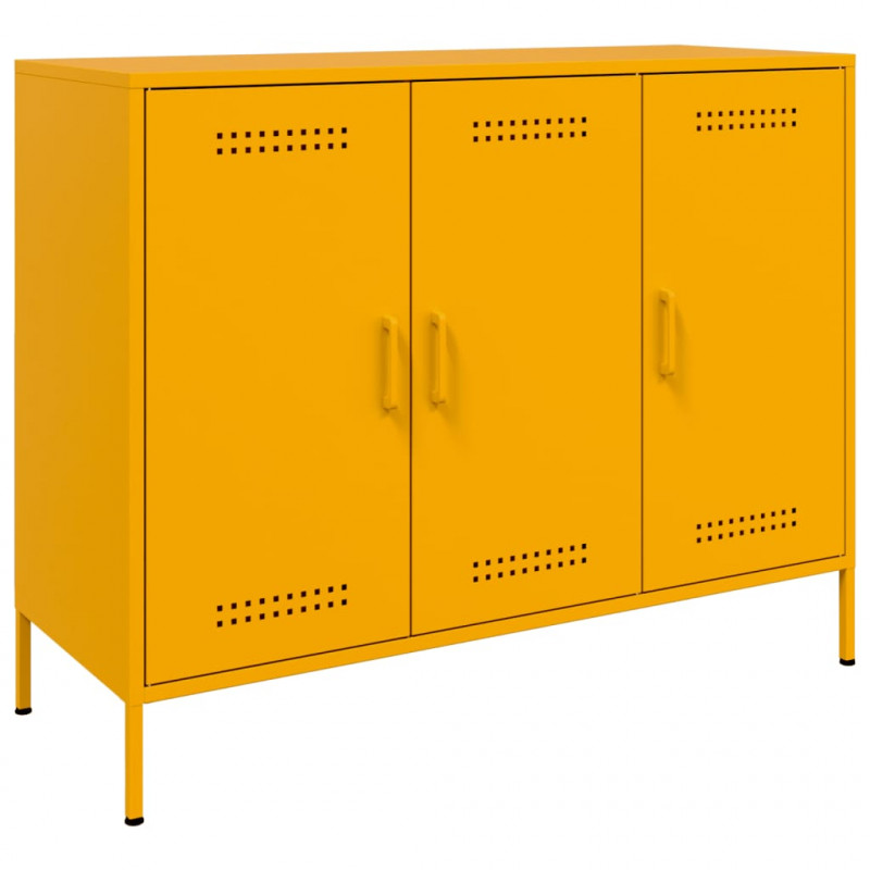 Szafka, musztardowa, 100,5x39x79 cm, stal