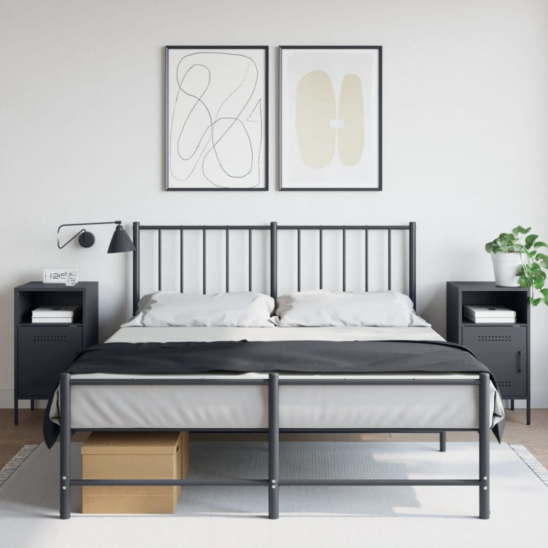 Szafki nocne, 2 szt., antracytowe, 36x39x68 cm, stal
