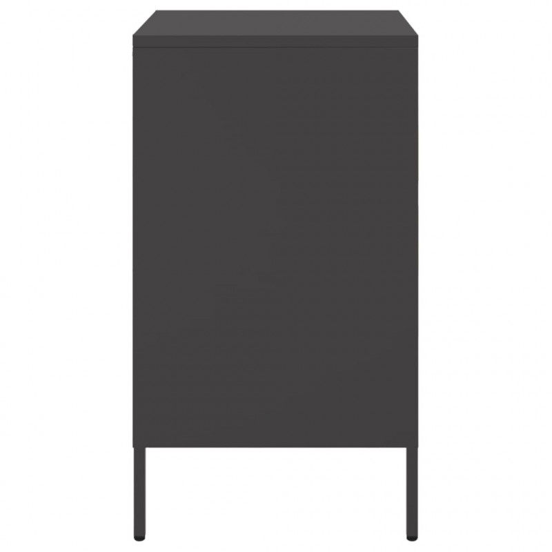 Szafki nocne, 2 szt., czarne, 36x39x68 cm, stal