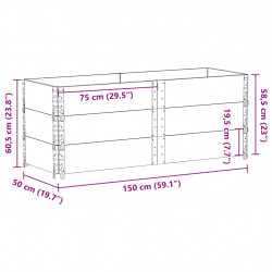 Nadstawki paletowe, 3 szt., 150x50 cm, drewno sosnowe