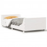 Rama łóżka bez materaca, biała, 100x200 cm, lite drewno sosnowe