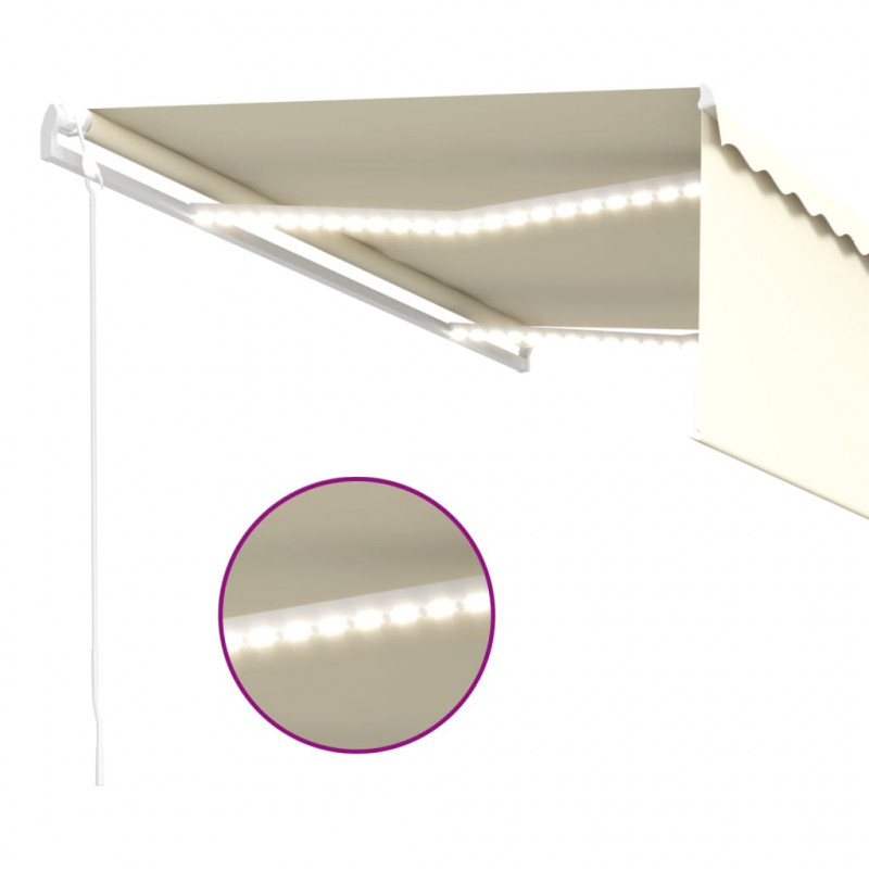 Automatyczna markiza z zasłoną, LED i czujnikiem, 4,5x3 cm