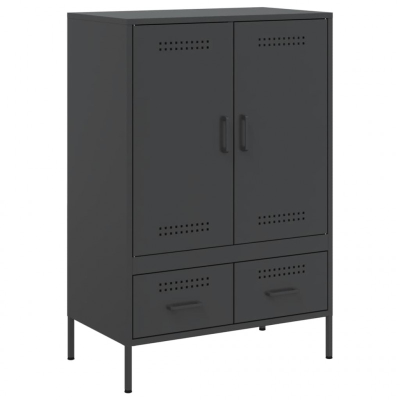 Szafka, czarna, 68x39x101,5 cm, stal